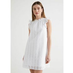 Paris Atelier & other stories white eyelet mini cotton dress Sz 8